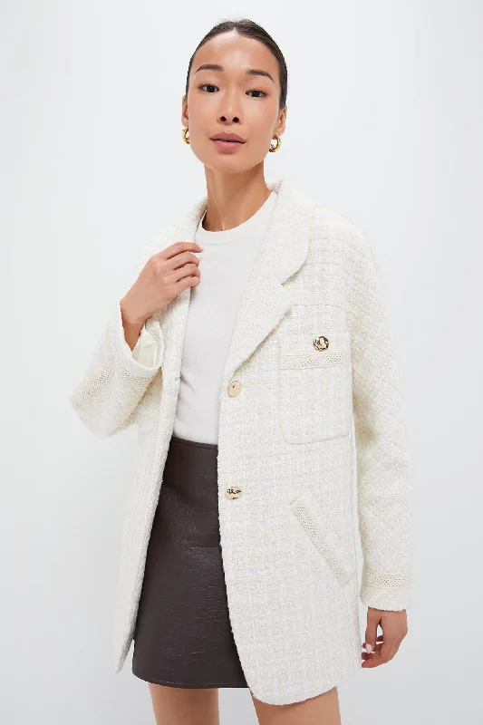 Women's Chic Outerwear Garments Ivory Tweed Renata Jacket