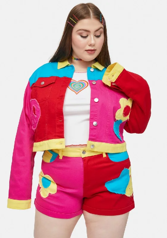 Women's Everyday Garments Plus Free Luv Nation Colorblock Applique Twill Jacket