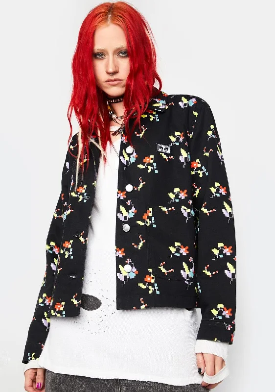 Women's Formal Event Clothing Floral Chore Jacket