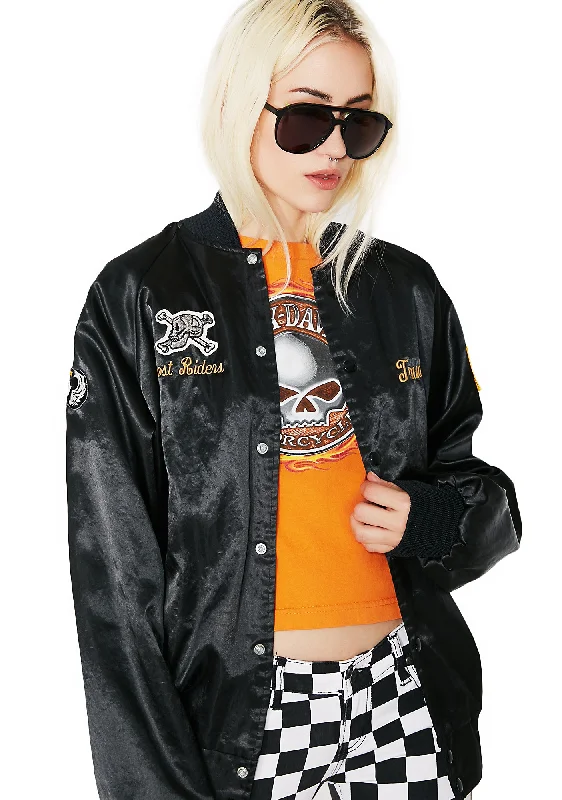 Women's Sports Apparel Vintage US Army Black Lions Bomber Jacket