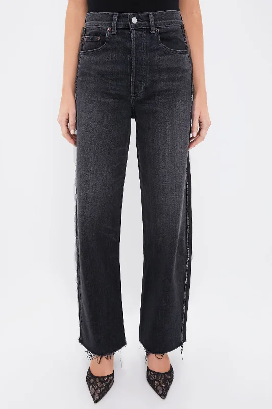 Women's Holiday Clothing Vintage Charcoal Beaded Tux Stripe Nomad Jean