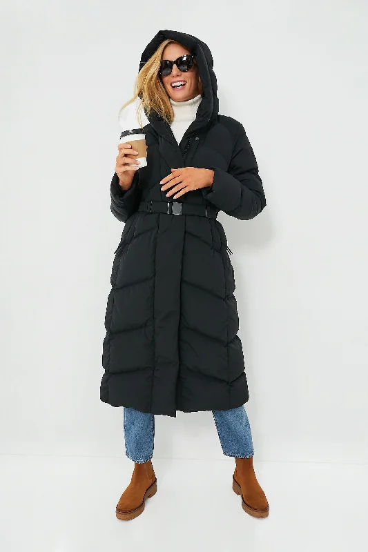 Women's Holiday Apparel Black Noir Marlow Parka