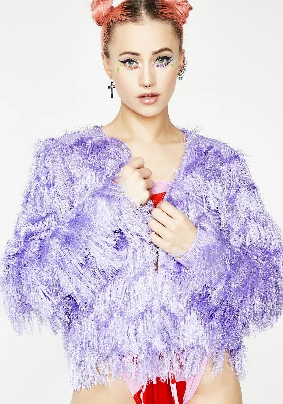 Chic Clothes For Women Fur Ball Bomber Jacket