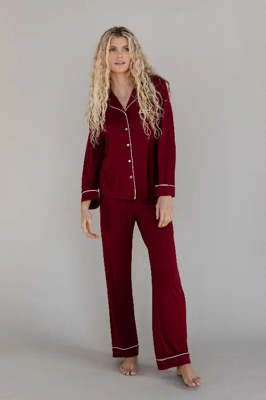Women's Athleisure Apparel Last Chance Women's Long Sleeve Bamboo Pajama Top in Stretch-Knit