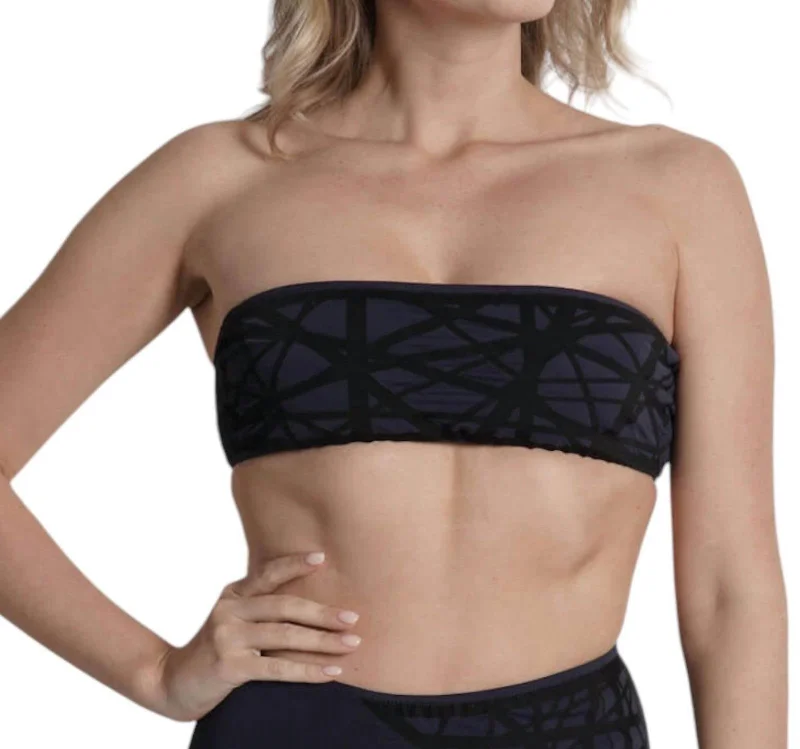 Women's High-Fashion Apparel Lillian Strapless Bikini Top In Navy/black