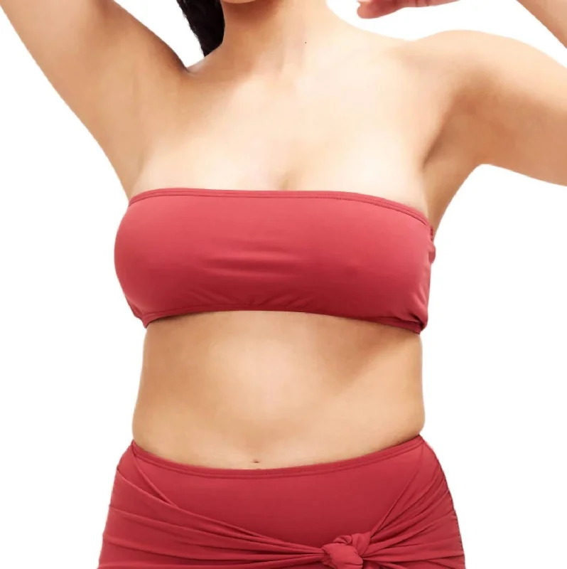Comfortable Women's Apparel Giovanna Bandeau Bikini Top In Terracotta