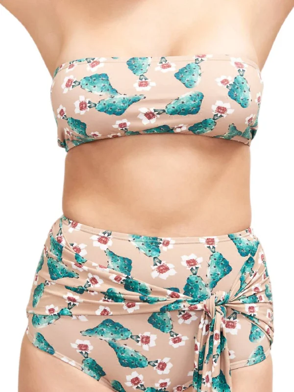 Women's Resort Apparel Giovanna Strapless Bikini Top In Cactus Print