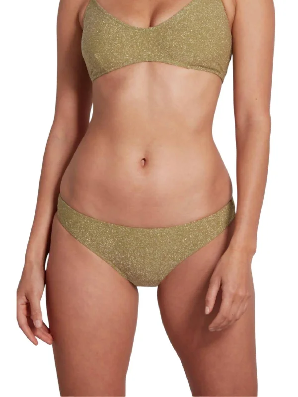 Women's Fashion-Forward Apparel Jenna Classic Brief Bikini Bottom Lurex In Green