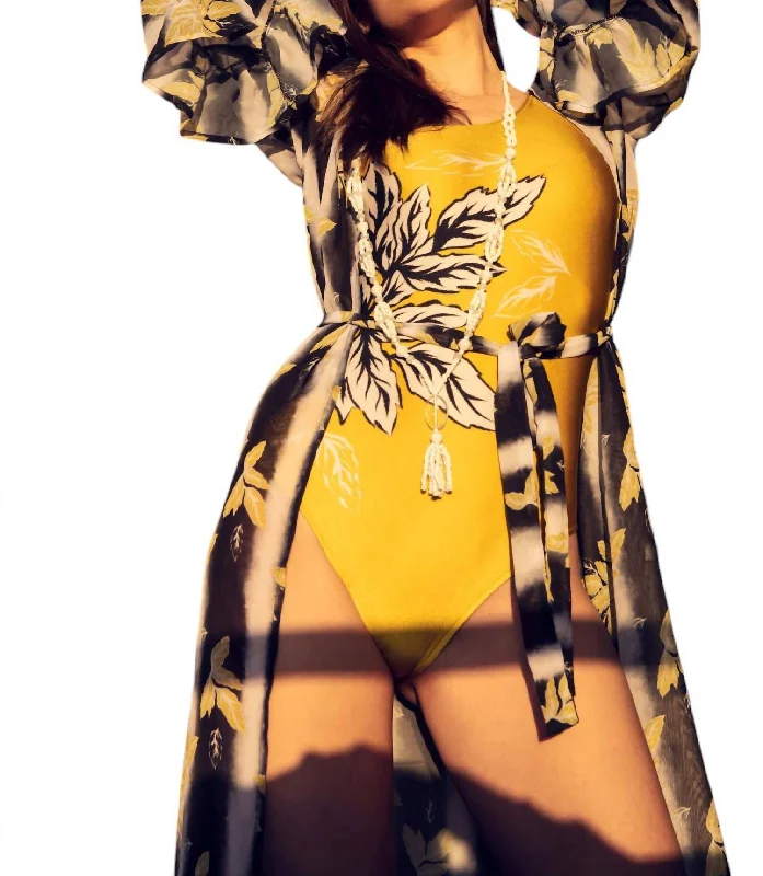 Women's Charming Outfit For Events Teresa Beach Cover Up In White, Black, Gold