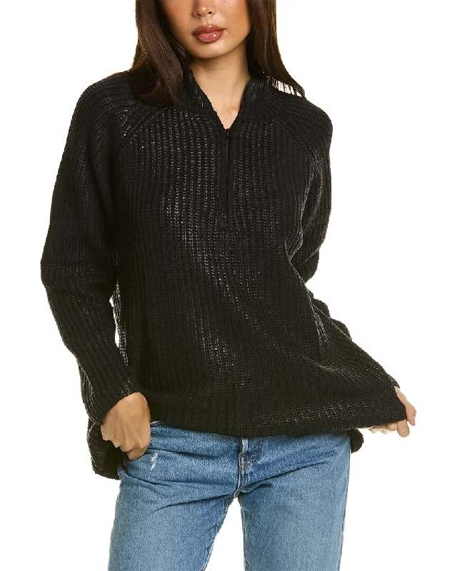 High-Fashion Women's Clothing Vintage Havana Quarter Zip Sweater