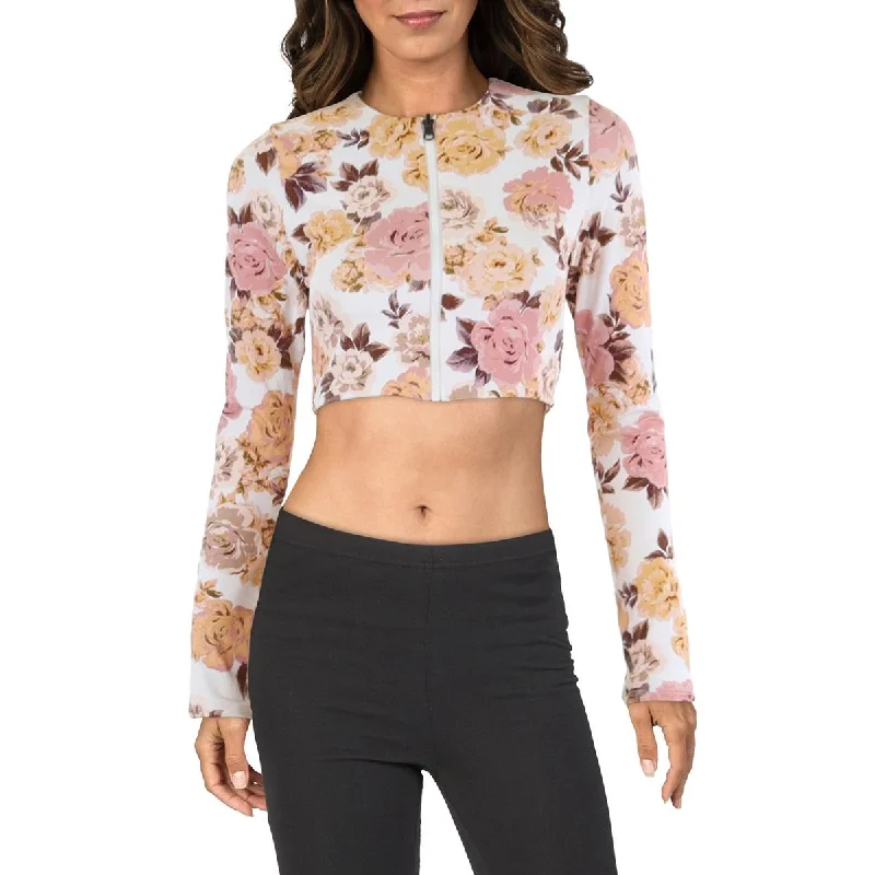 Affordable Women's Clothes Womens Reversible Long Sleeve Bikini Swim top