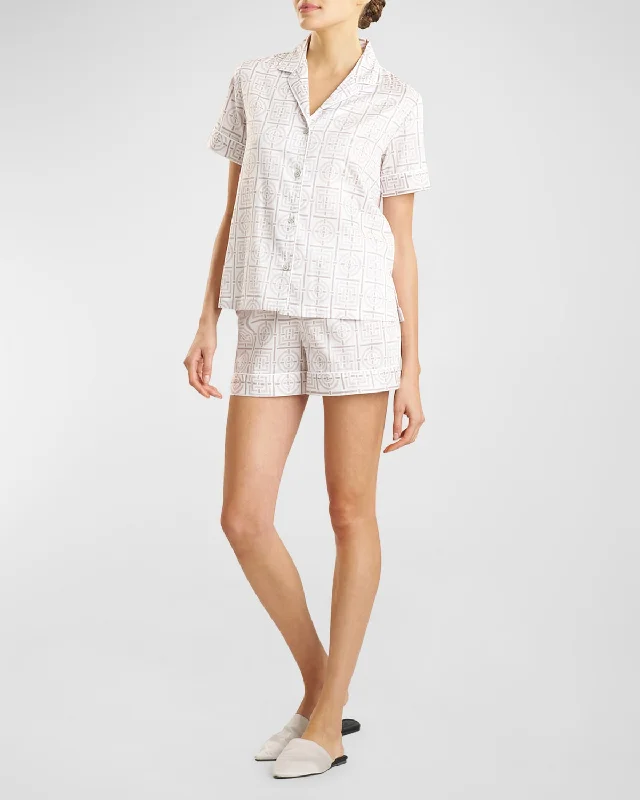 Women's Outerwear Attire Infinity Short Cotton Sateen Pajama Set