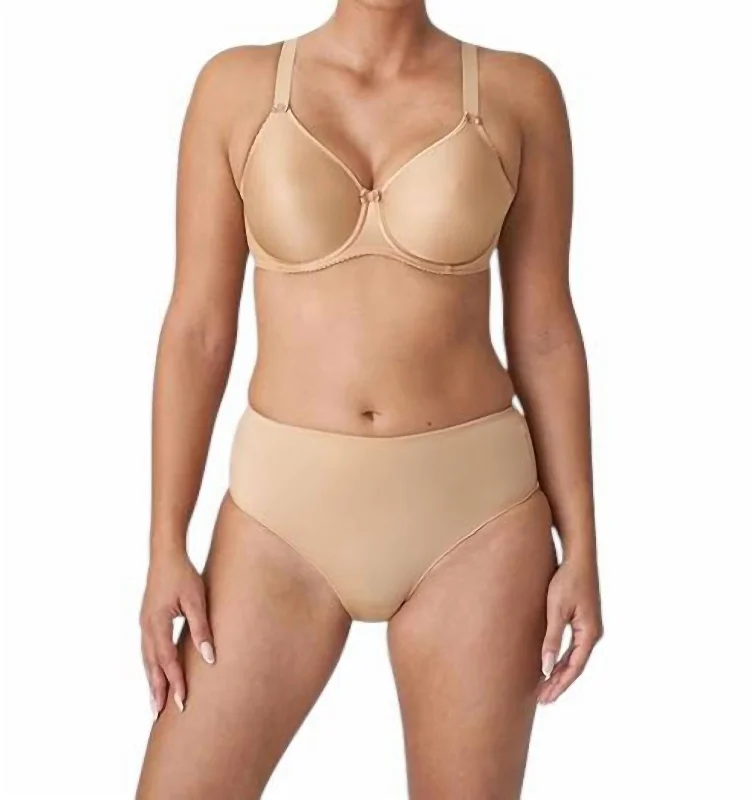 Women's Apparel And Garments Satin Seamless Underwire Bra In Cognac