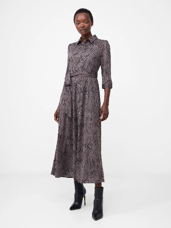 Don't Miss Out Abstract Midi Shirt Dress