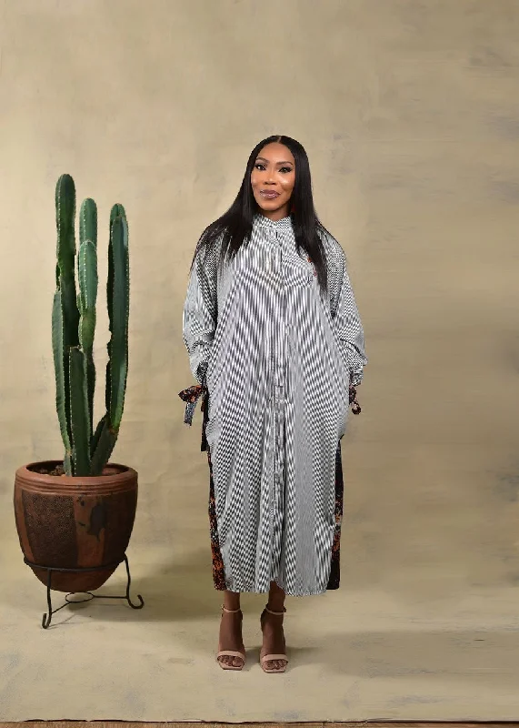 Women's Clothes Aimas Tola Shirt dress with admired back and sleeves tie detail