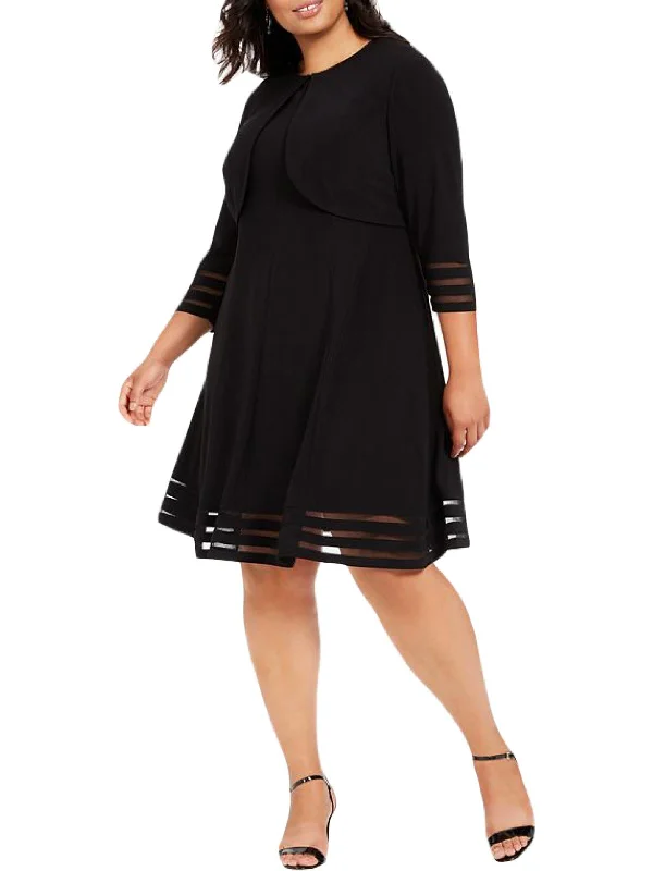 Limited Time Special Offer Plus Womens 2 PC Illusion Two Piece Dress