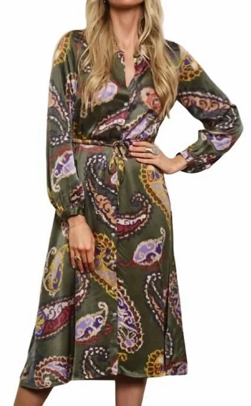 Your Timeless Wardrobe Awaits Element Print Dress in Green Mutli
