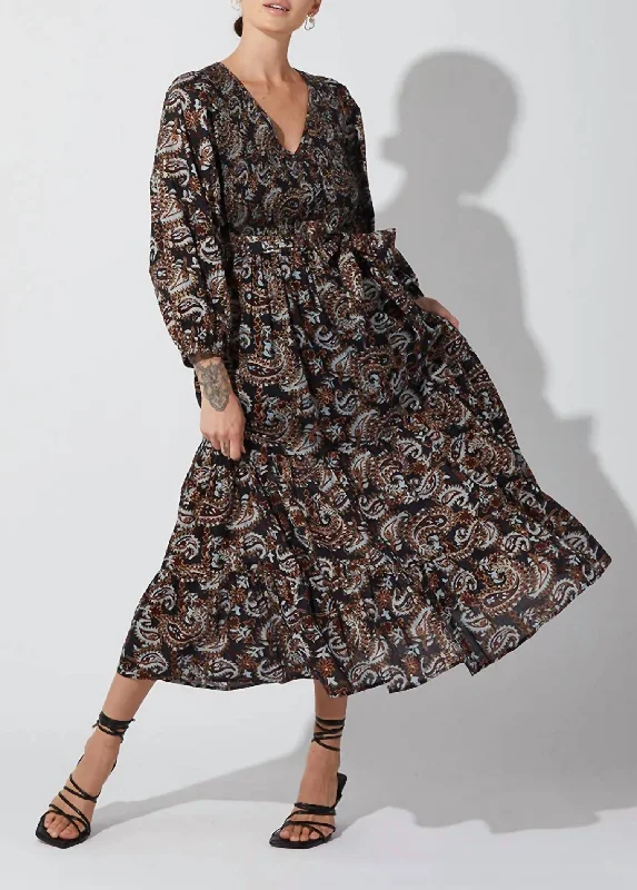 Trending Items Carly Ankle Dress in Avalon Block Print
