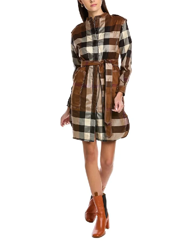 Unbeatable Deals Burberry Check Tie-Waist Shirt Dress
