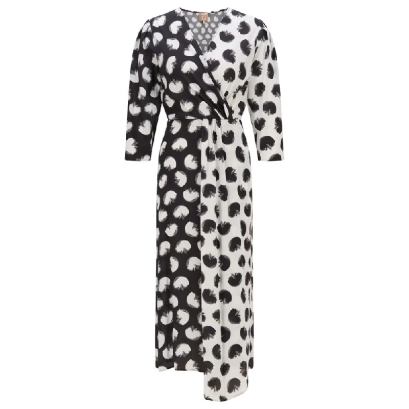 Fashion Sale HUGO BOSS - Wrap Front Regular Fit Dress With Mixed Prints
