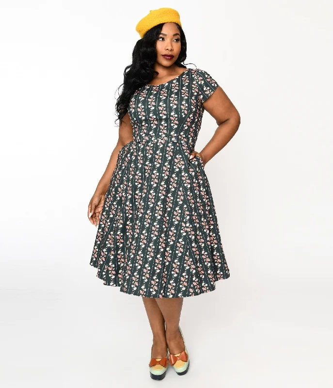 Eclectic Fashion Collectif Green Wallflower Striped Swing Dress
