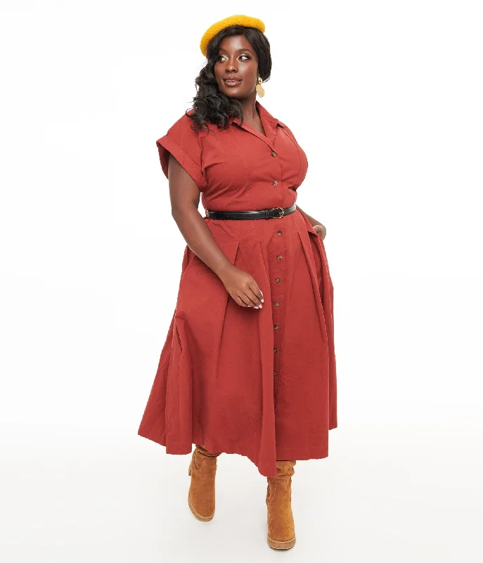 Gift Ideas Plus Size Berry Perfect Balance Midi Shirt Dress