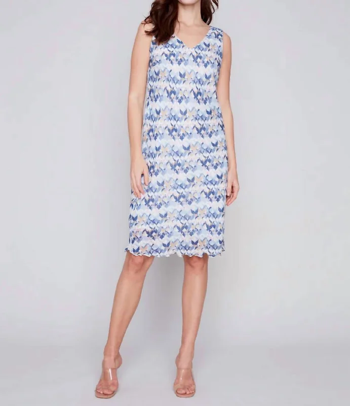 Clothes For Women Sleeveless Printed Dress In Abstract
