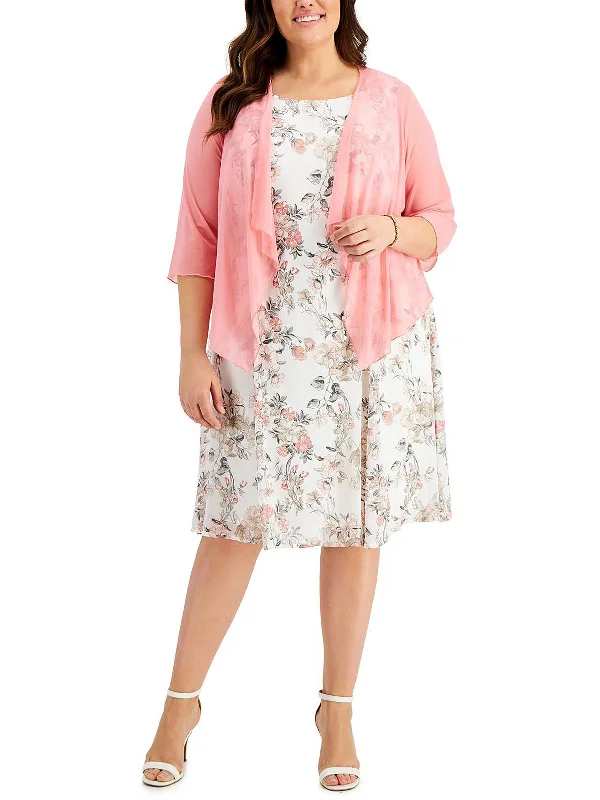 Budget Friendly Fashion Plus Womens 2 PC Jacket Two Piece Dress