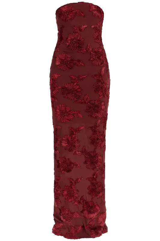 Sales Clothes Rotate Women's Long Mesh Dress With Embroide Flowers.