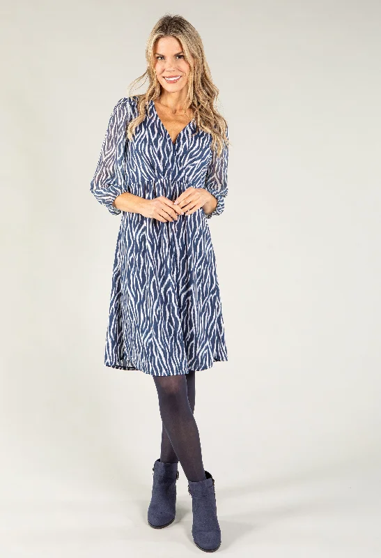 Early Bird Offer Wrap Bodice Zebra Print Dress