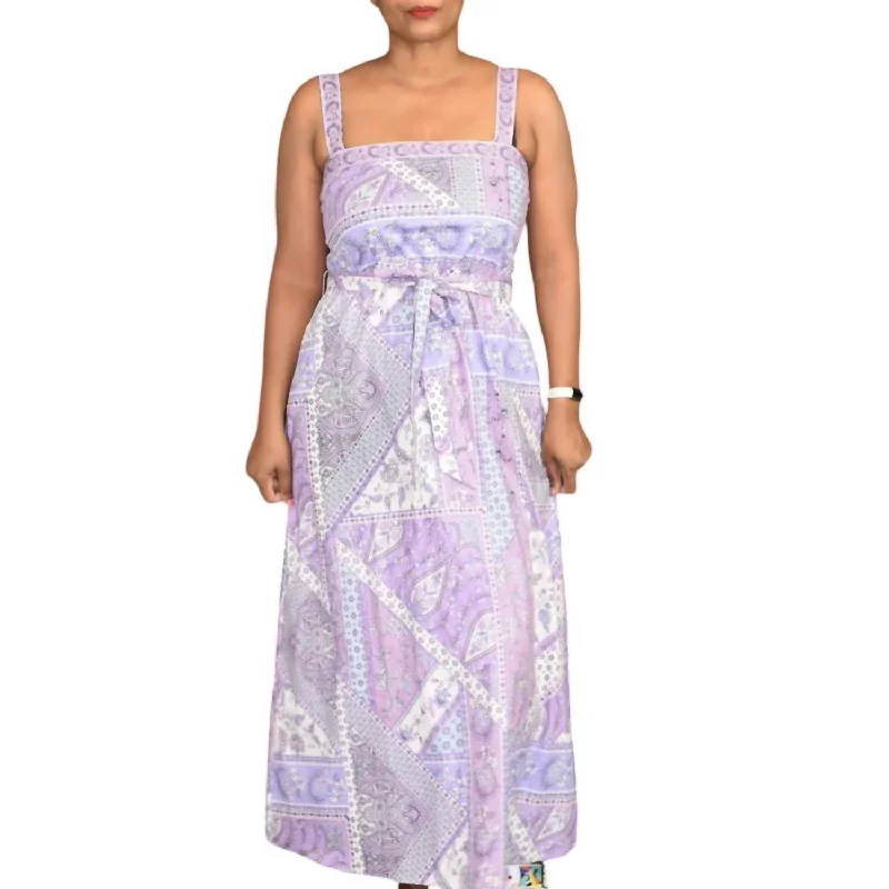 Massive Selection Sale Paisley Patchwork Print Dress In Purple Multi