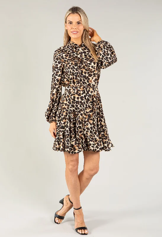 Bid Farewell To The Old Season Leopard Print Shirt Dress