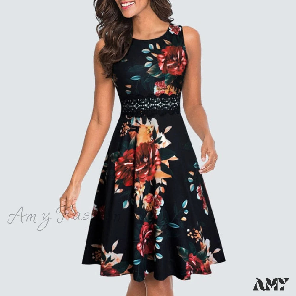 Yellow Black Floral