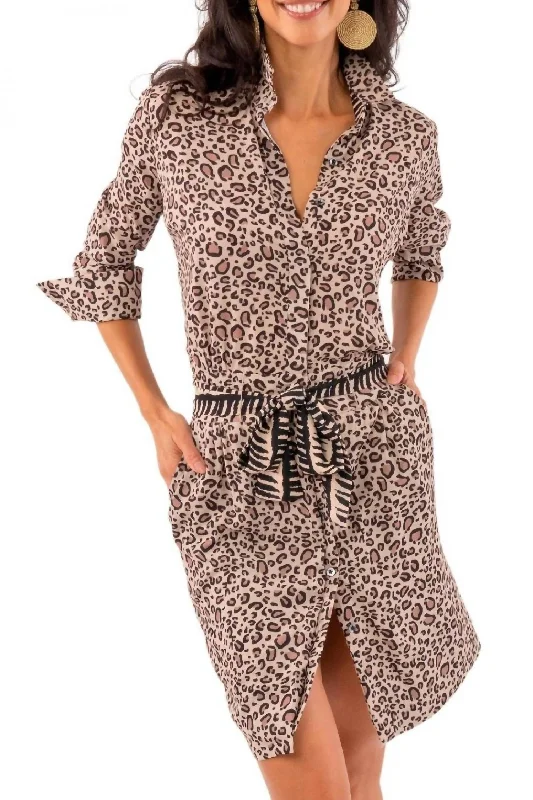 Boutique Styles Breezy Blouson Dress In Cougar