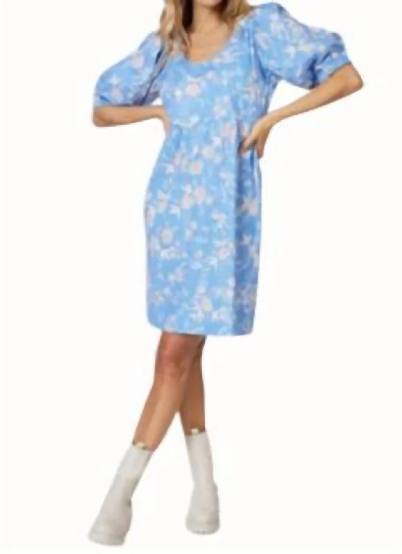 Stylish Basics Puff Sleeve Printed Dress