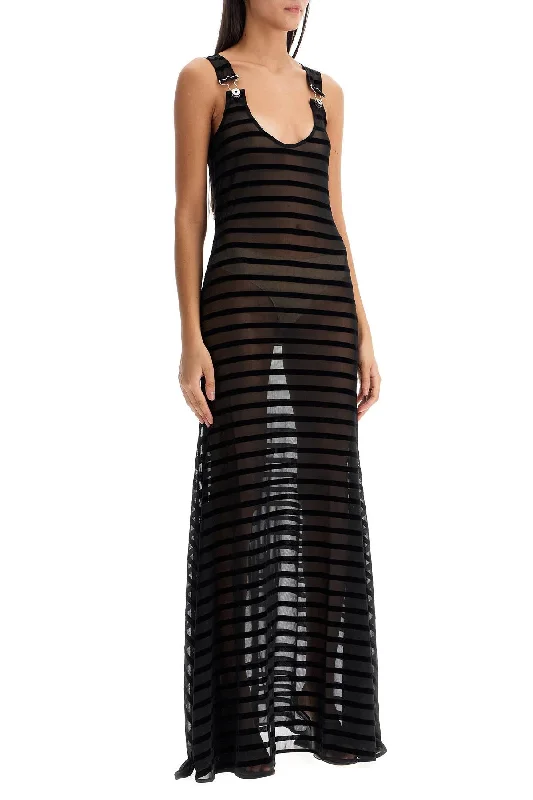 Clothes For Woman Jean Paul Gaultier Long Marinière Dress With Overall Detail