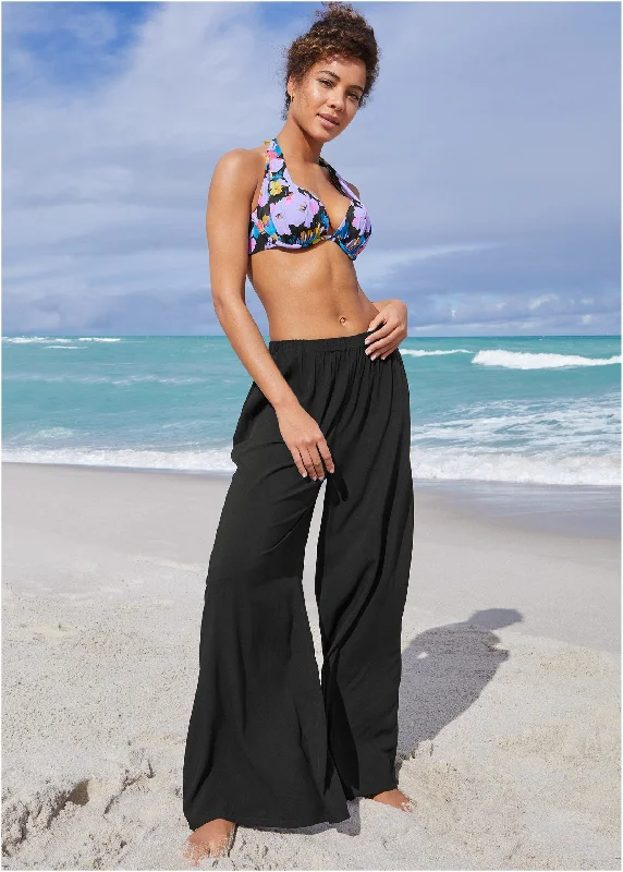 Women's Evening Apparel Palazzo Pant - Black Beauty