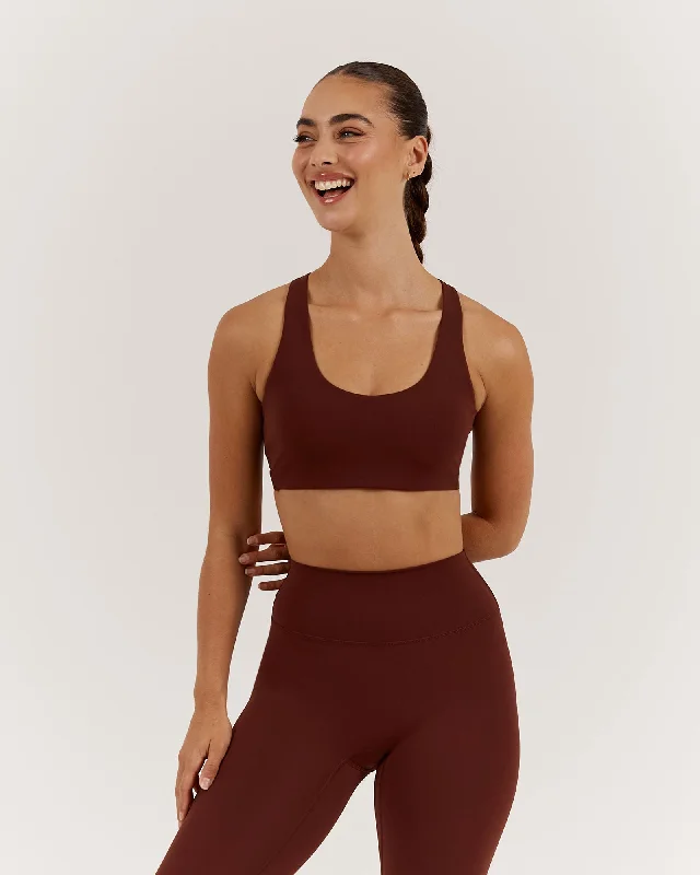Women's Versatile Apparel LUXE TESSA BRA - CHOCOLATE