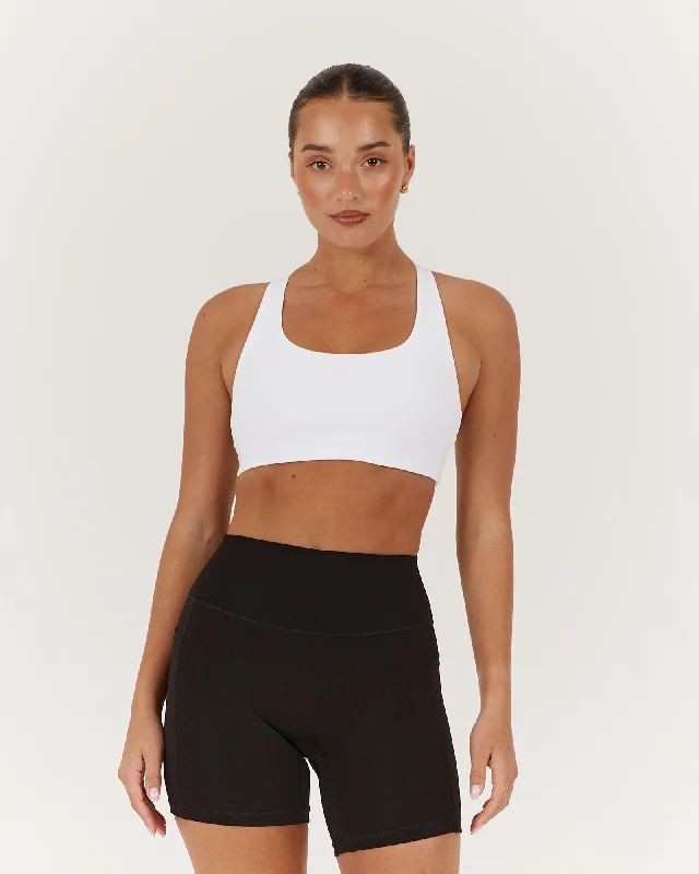 Women's Stylish Professional Garments MOTION RACER BACK BRA - WHITE